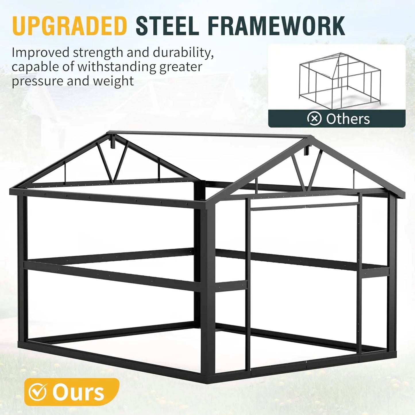 10x12 ft metal storage shed with lockable doors and windows outdoors
