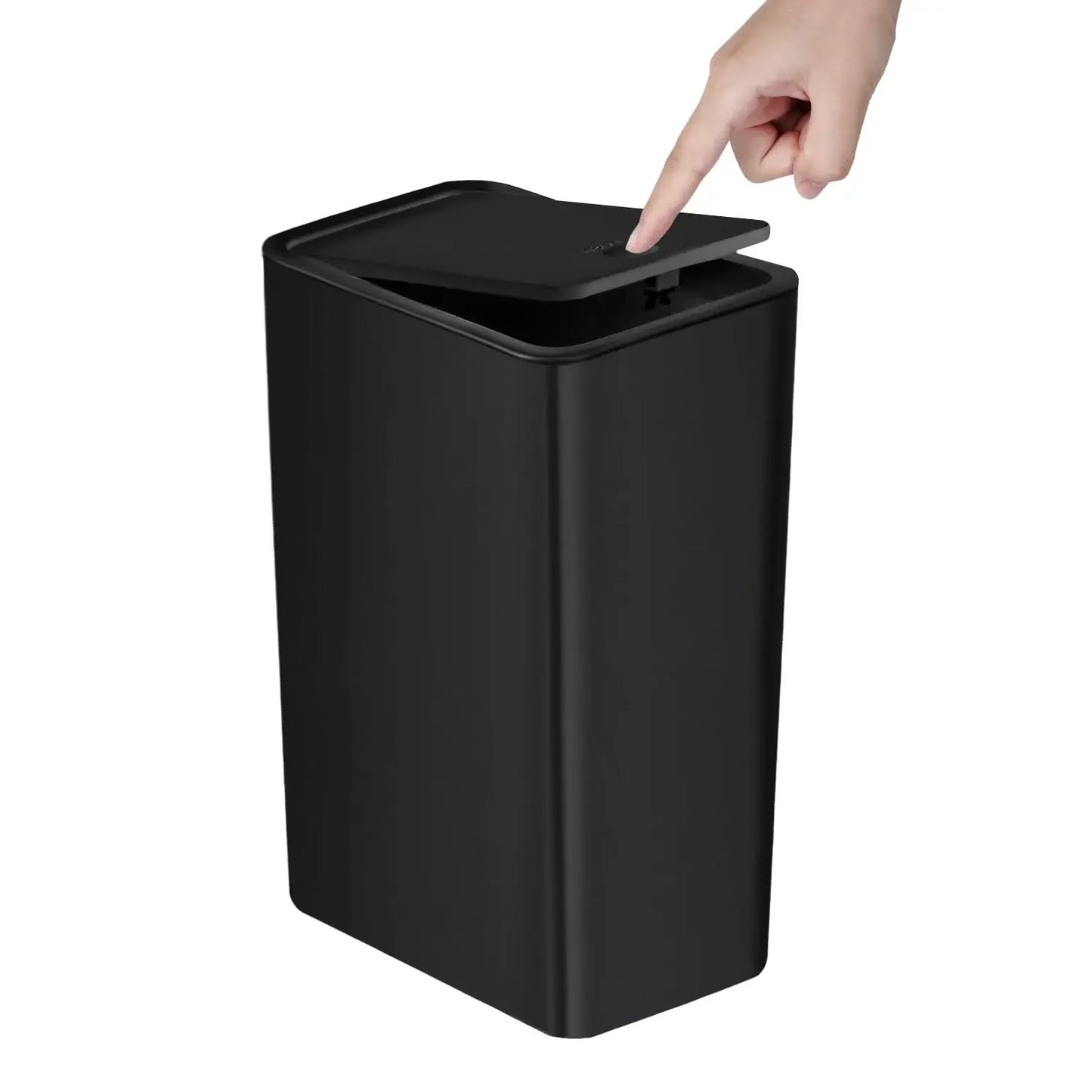 10-liter compact rectangular plastic waste bin with press lid for bathroom and bedroom use