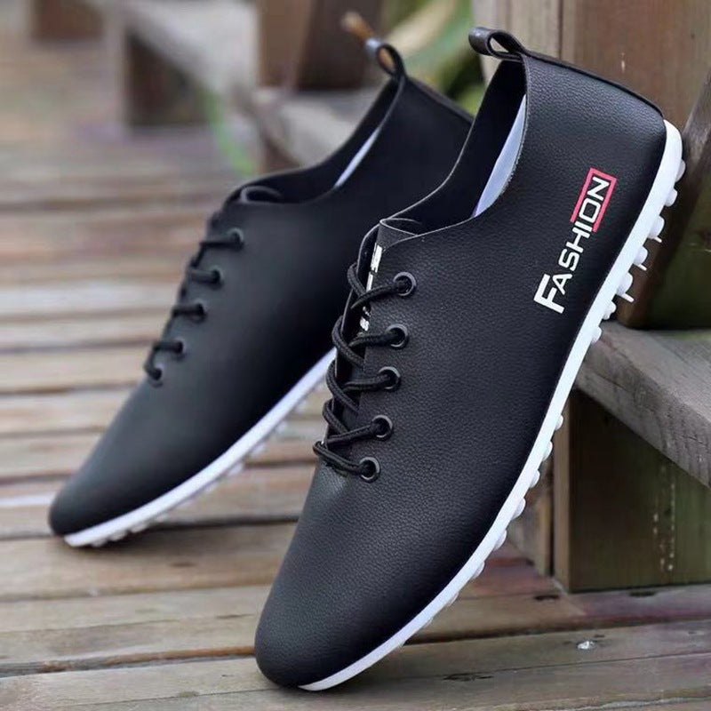 White Shoes, Trendy Leather Shoes, British Style Casual Shoes Sneakers - Azobay