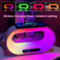 Multi-function 3 In 1 LED Night Light Lamp Smart Wireless Charger Alarm Clock