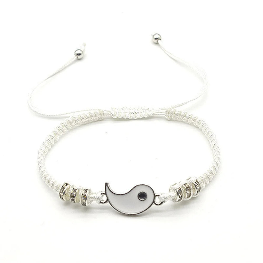 New Best Friend Bracelets for 2 Matching Yin Yang Adjustable Cord Bracelet - Azobay