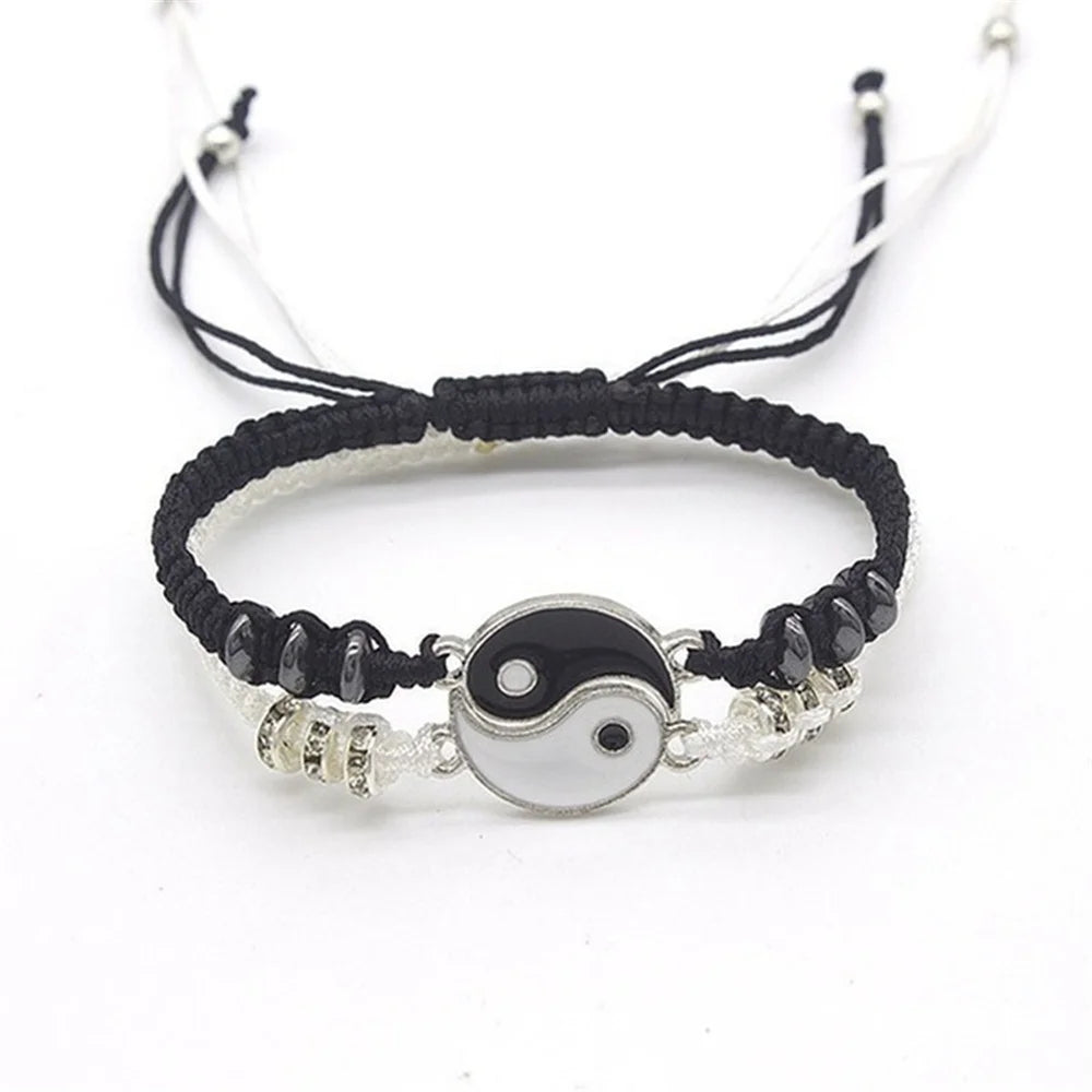 New Best Friend Bracelets for 2 Matching Yin Yang Adjustable Cord Bracelet - Azobay