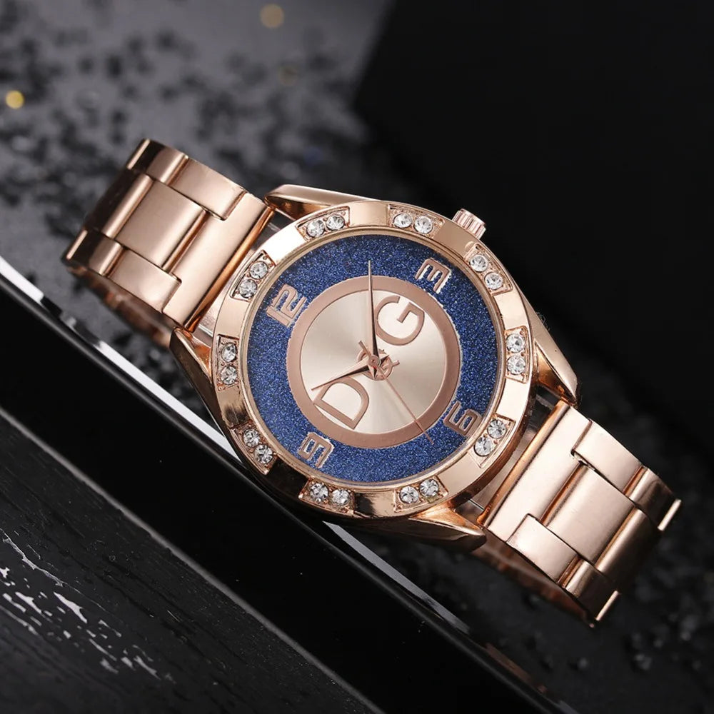 Women's Watches Luxury Brand Fashion Rhinestone  SteeStainlessl Quartz Ladies Wristwatches Reloj Mujer Best Selling Montre - Azobay