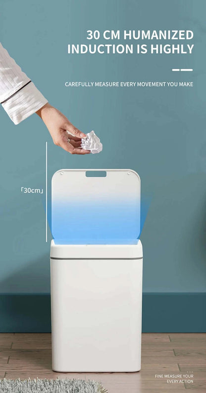 DQOK Smart Induction Trash Can Automatic Dustbin Bucket Garbage Bathroom for Kitchen Electric Type Touch Trash Bin Paper Basket