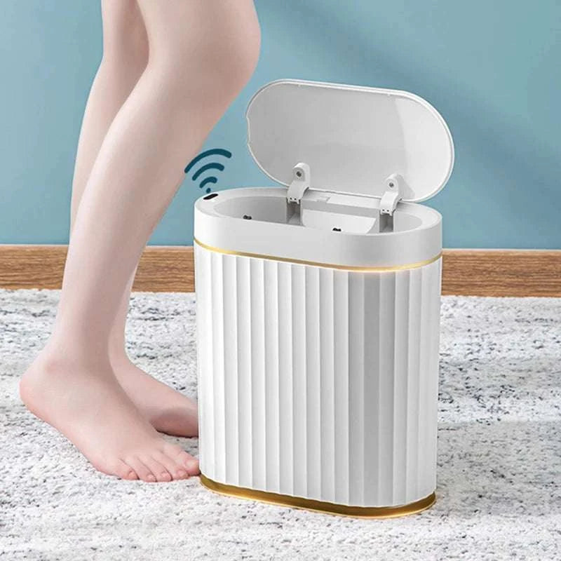 7L rectangular smart sensor trash can with touchpad for kitchen and bathroom use