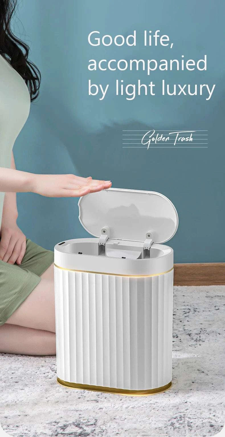 7L smart sensor trash can with touchpad induction for kitchen and bathroom use