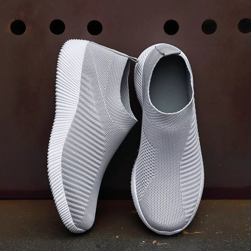 Women Vulcanized Shoes High Quality Women Sneakers Slip On Flats Shoes Women Loafers Plus Size 42 Walking Flat - Azobay