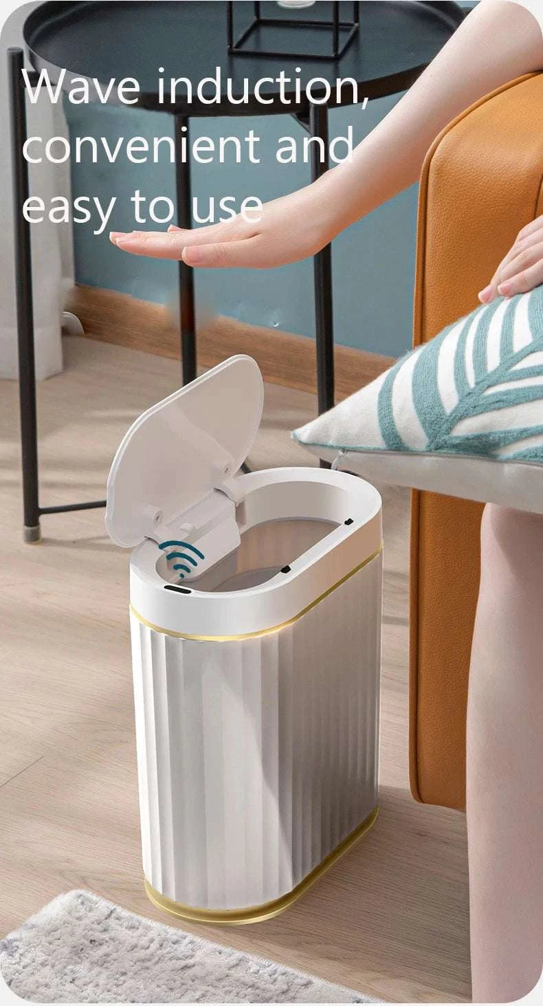 7L smart sensor trash can with touchpad induction for kitchen and bathroom use