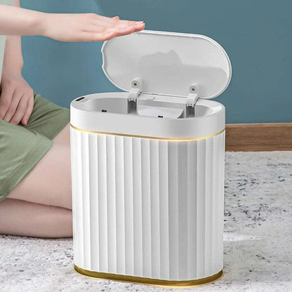 7L rectangular smart sensor trash can with touchpad for kitchen and bathroom use