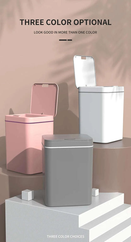 DQOK Smart Induction Trash Can Automatic Dustbin Bucket Garbage Bathroom for Kitchen Electric Type Touch Trash Bin Paper Basket
