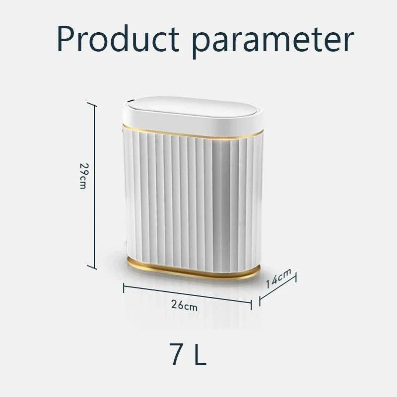 7L smart sensor touchpad trash can for kitchen and bathroom in rectangular ABS design