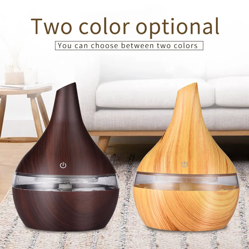 saengQ Humidifier Electric Aroma Air Diffuser Wood Ultrasonic Air Humidifier Essential Oil Aromatherapy Cool Mist Maker For Home - Azobay