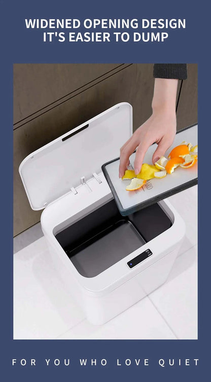 DQOK Smart Induction Trash Can Automatic Dustbin Bucket Garbage Bathroom for Kitchen Electric Type Touch Trash Bin Paper Basket