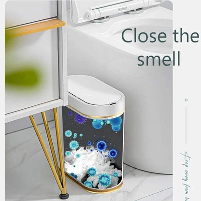 7L smart sensor trash can with touchpad for kitchen and bathroom use in sleek rectangular design