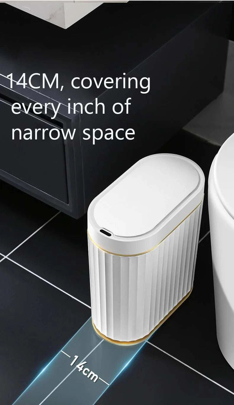 7L rectangular smart sensor trash can with touchpad for kitchen and bathroom, luxury ABS material bin