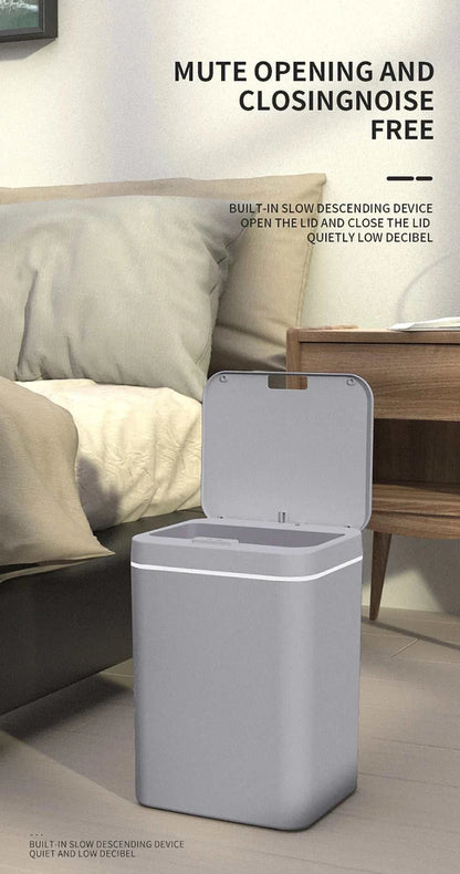 DQOK Smart Induction Trash Can Automatic Dustbin Bucket Garbage Bathroom for Kitchen Electric Type Touch Trash Bin Paper Basket