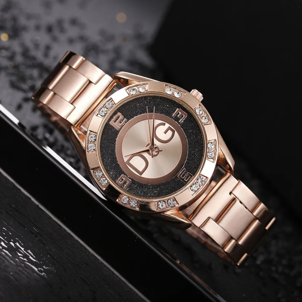 Women's Watches Luxury Brand Fashion Rhinestone  SteeStainlessl Quartz Ladies Wristwatches Reloj Mujer Best Selling Montre - Azobay