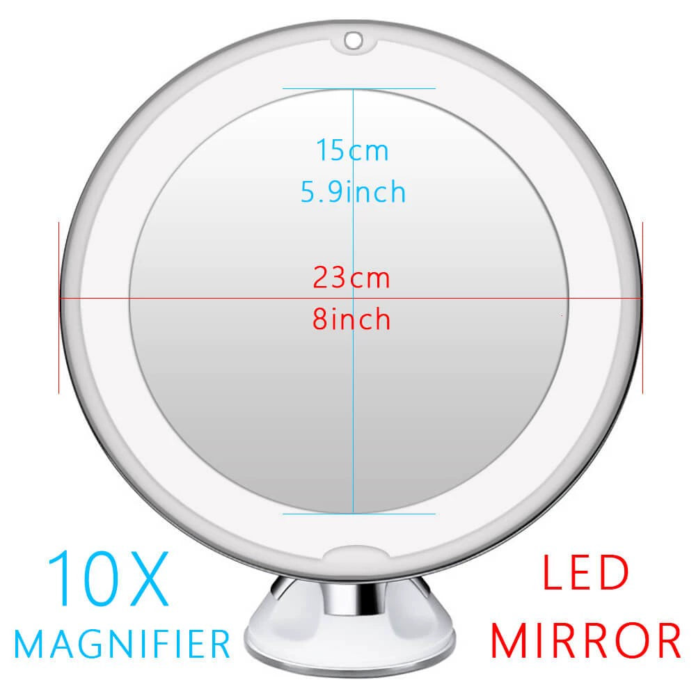 LED Light Makeup Mirror Lamp 10X Magnifier Battery Vanity - Azobay