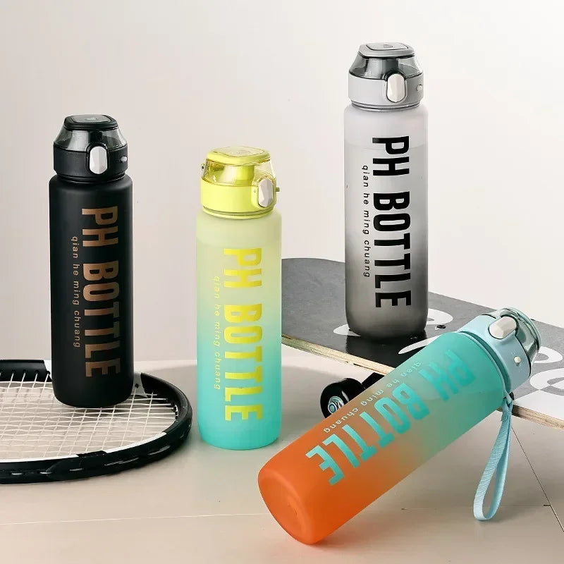 1l-sports-water-bottle-with-straw-large-capacity-portable-leak-proof-outdoor-travel-drink-plastic-cup-motivational-water-bottle