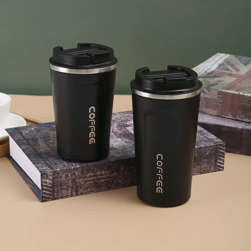 350ml/500ml Stainless Steel Coffee Cup Travel Thermal Mug Leak-Proof - Azobay