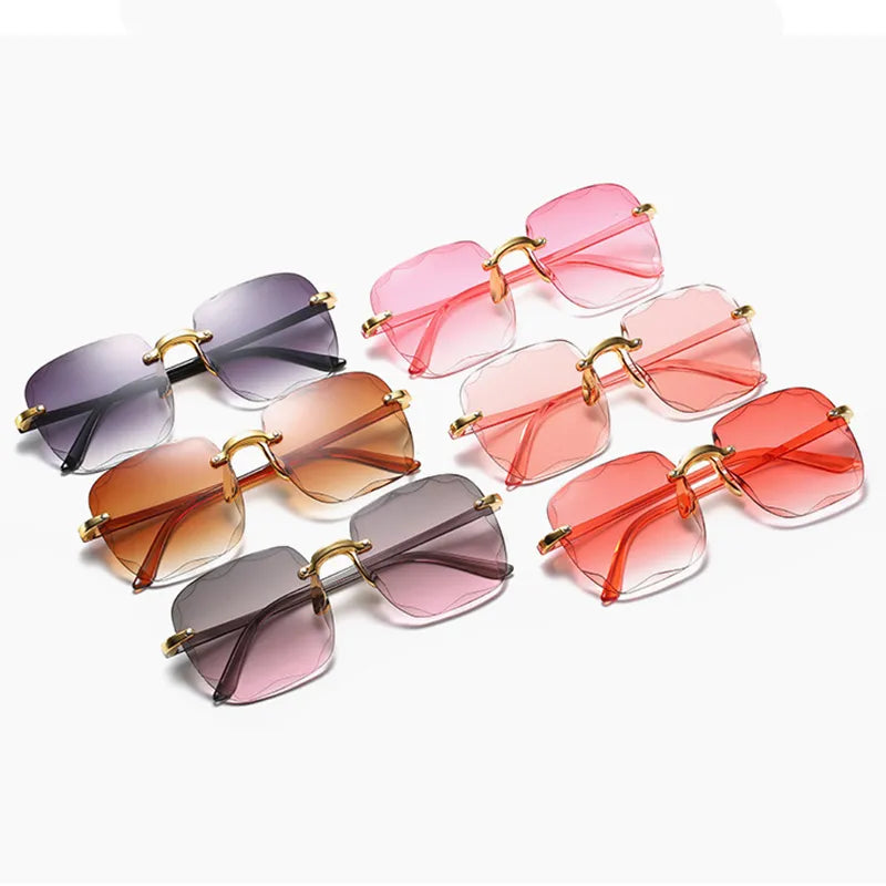 New Rimless Women's Sunglasses Fashion  Classic Designer Shades UV400 - Azobay