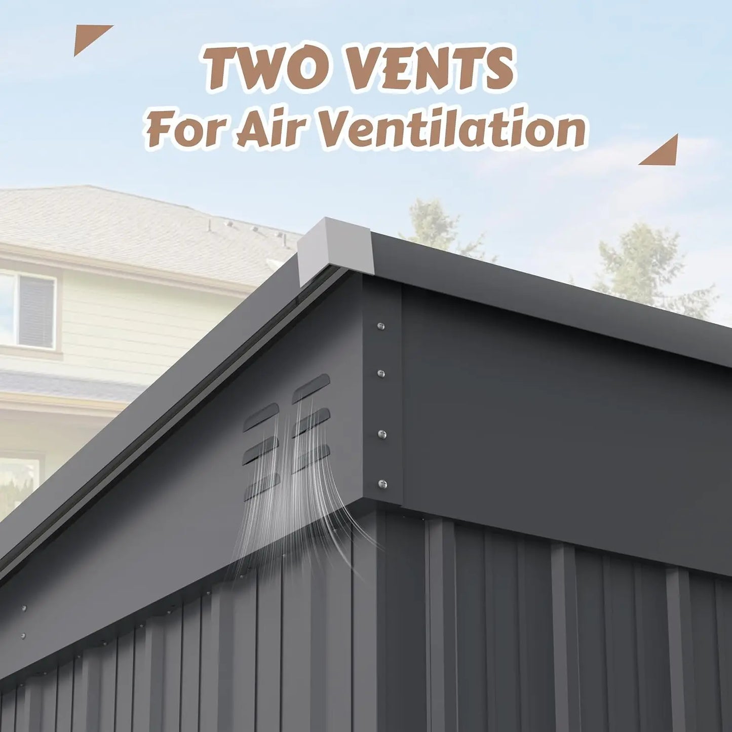 Custom Outdoor Metal Storage Shed with Sloped Galvanized Steel Roof