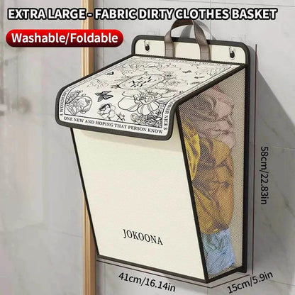 foldable waterproof wall mounted laundry hamper canvas storage basket for bathroom organization
