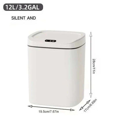 Slim plastic smart motion sensor trash can with touchless lid for hygienic waste disposal