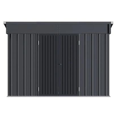 Custom Outdoor Metal Storage Shed with Sloped Galvanized Steel Roof