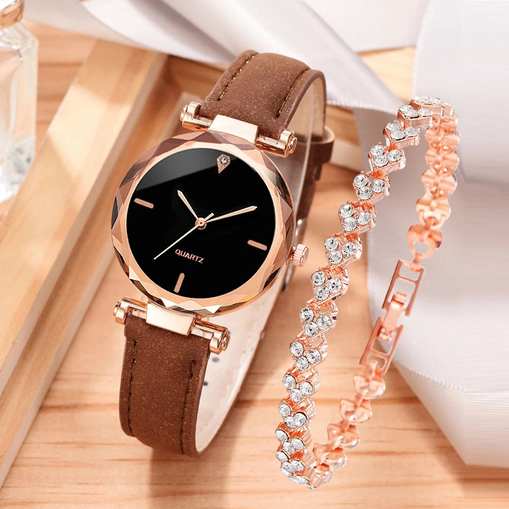 2pcs Luxury Fashion Women Watch and bracelet Set - Azobay