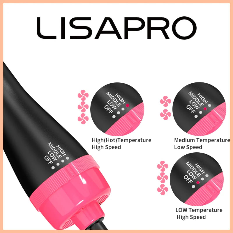 LISAPRO 3 IN 1 Hot Air Brush One-Step Hair Dryer - Azobay