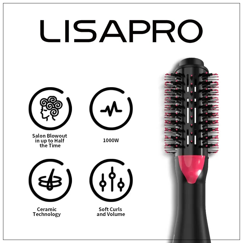 LISAPRO 3 IN 1 Hot Air Brush One-Step Hair Dryer - Azobay