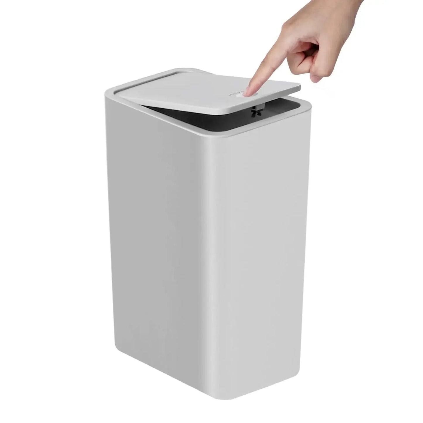 10-Liter Compact Plastic Waste Bin Eco-Friendly Rectangular Trash Can for Bathroom Toilet Bedroom Living Room