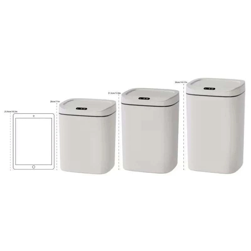 Compact smart motion sensor trash can with touchless lid for hygienic waste disposal