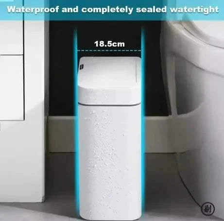 2026 New 15L smart touchless sensor trash can with automatic induction, slim space-saving design for bathroom use
