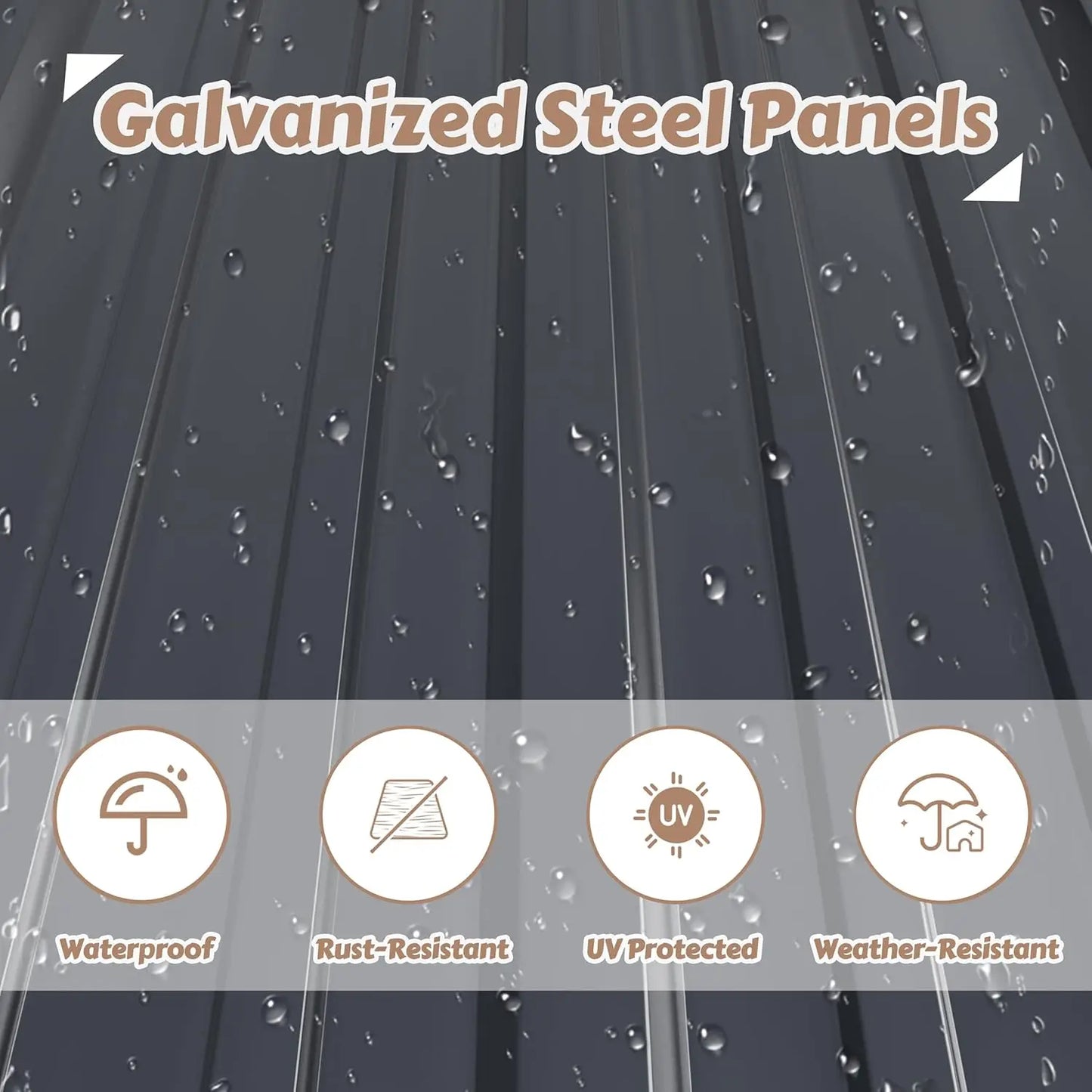 Custom Outdoor Metal Storage Shed with Sloped Galvanized Steel Roof