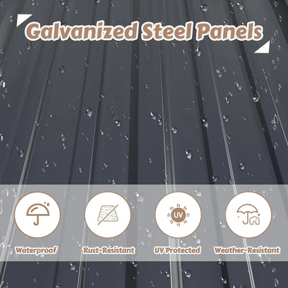 Custom Outdoor Metal Storage Shed with Sloped Galvanized Steel Roof