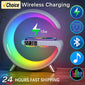 Multifunction Wireless Charger Pad Stand Speaker TF RGB Night Light 15W Fast Charging Station for iPhone Samsung Xiaomi Huawei