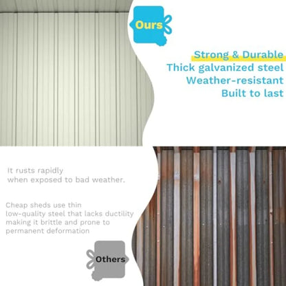 5x3 FT Outdoor Metal Storage Shed with Lockable Door