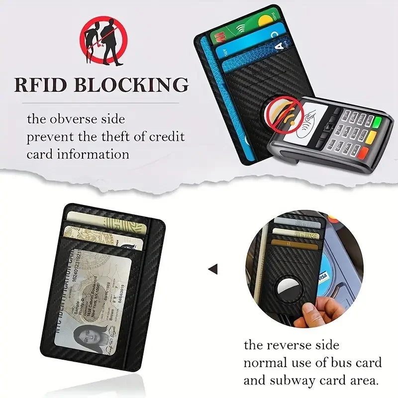 Tracker RFID Card Holder Multi-function Wallet Card Holder Credit Card Holder Wallet With Built-in AirTag Protective Case - Azobay