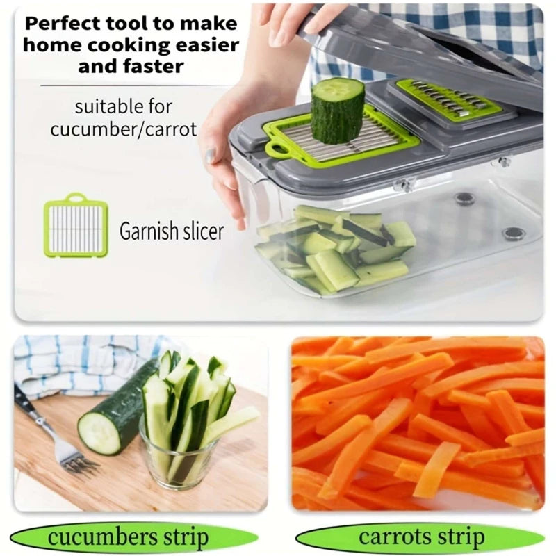 A Set Of 22-Piece Vegetable Cutter, Multifunctional Fruit Vegetable Cutter - Azobay