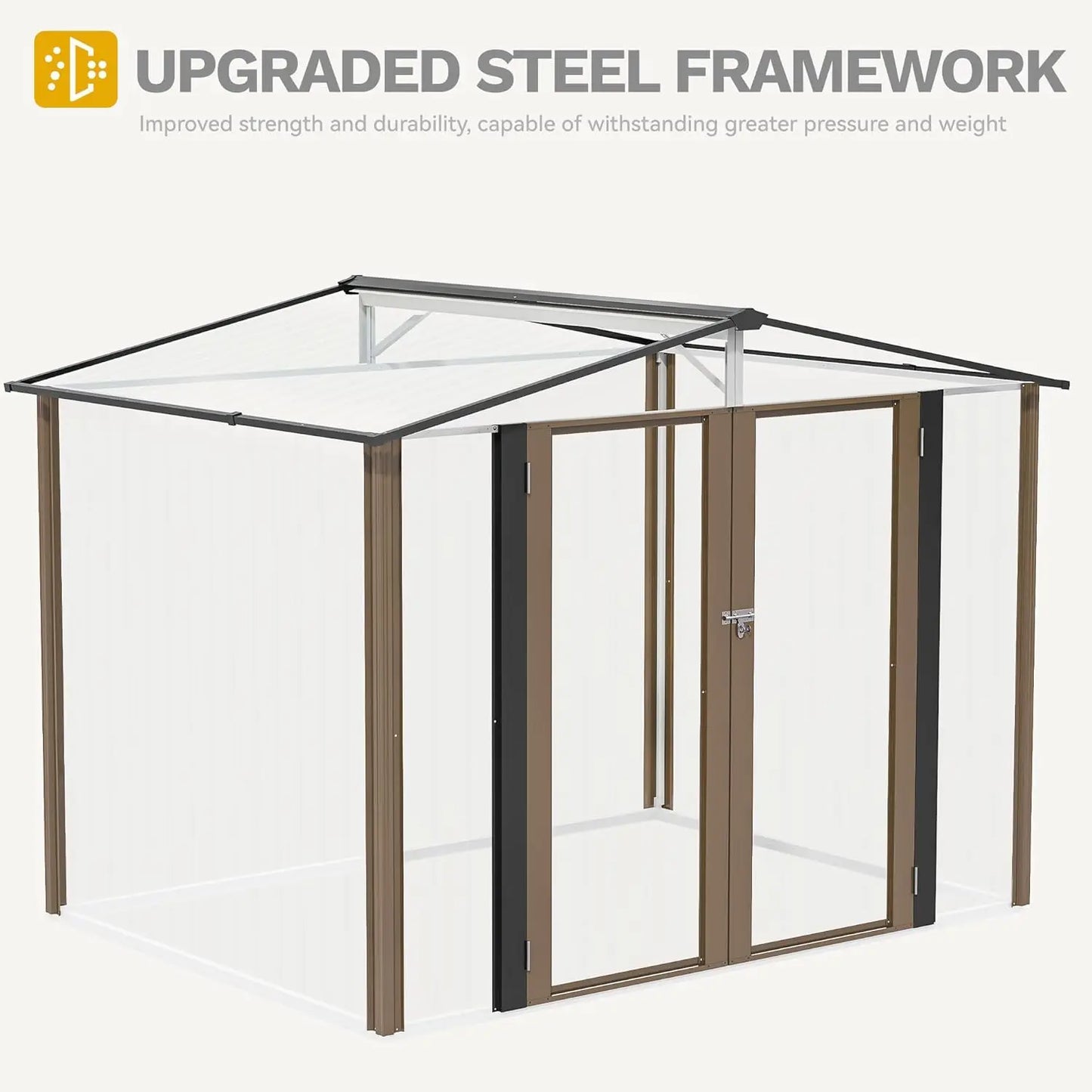 8x6 FT Heavy-Duty Outdoor Metal Storage Shed for Garden Tools and Equipment