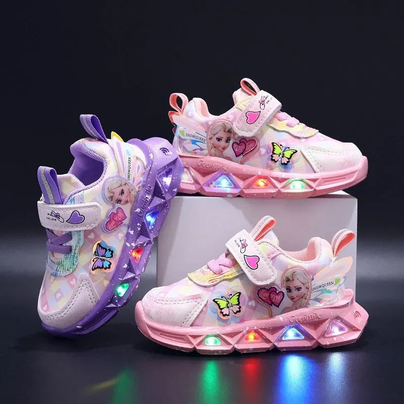 disney-led-casual-sneakers-for-spring-girls-frozen-elsa-princess-print-pu-leather-shoes-children-lighted-non-slip-pink-purple