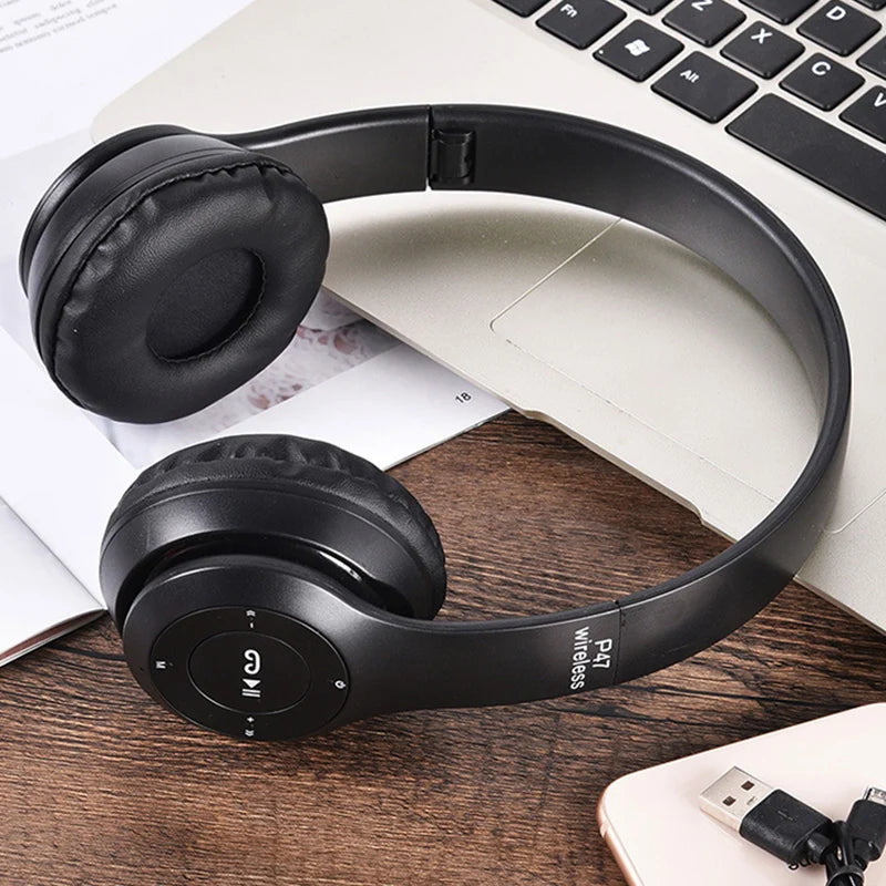 Bluetooth 5.0 Wireless Headphone Foldable HIFI Stereo Bass Earphone - Azobay