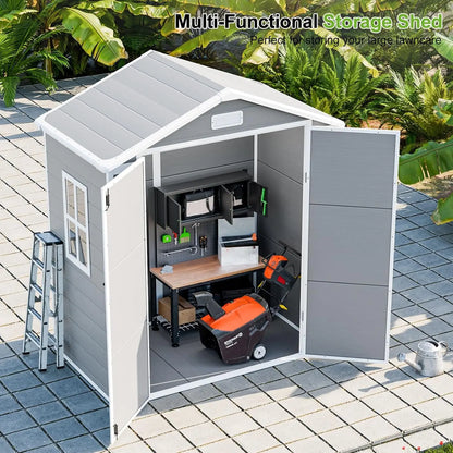 6x3 resin outdoor storage shed with lockable door and floor