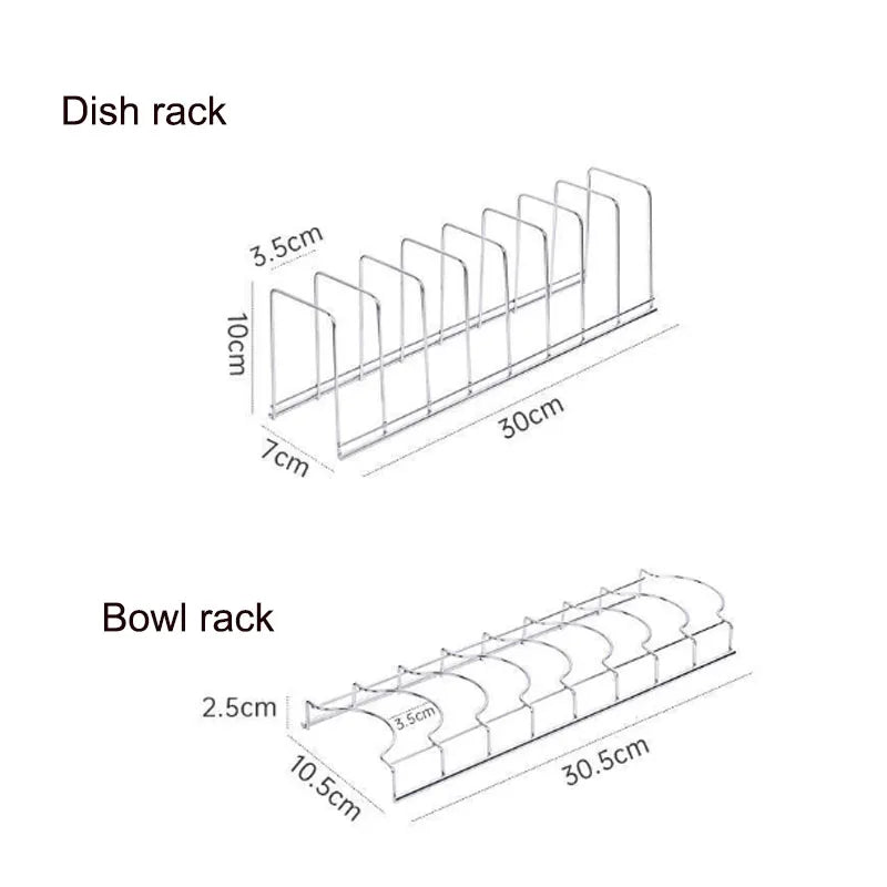 Kitchen Bowl Dish Organizer Stainless Steel Dish Holder Home Cutlery Dishes Pot Lid Rack Household Dish Rack Kitchen Accessories - Azobay