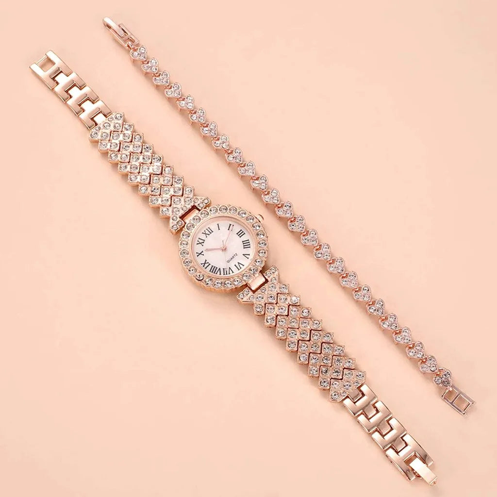 Luxury Watch Luxury Brand Reloj Mujer Watch Bracelet Set Diamond Steel Band - Azobay