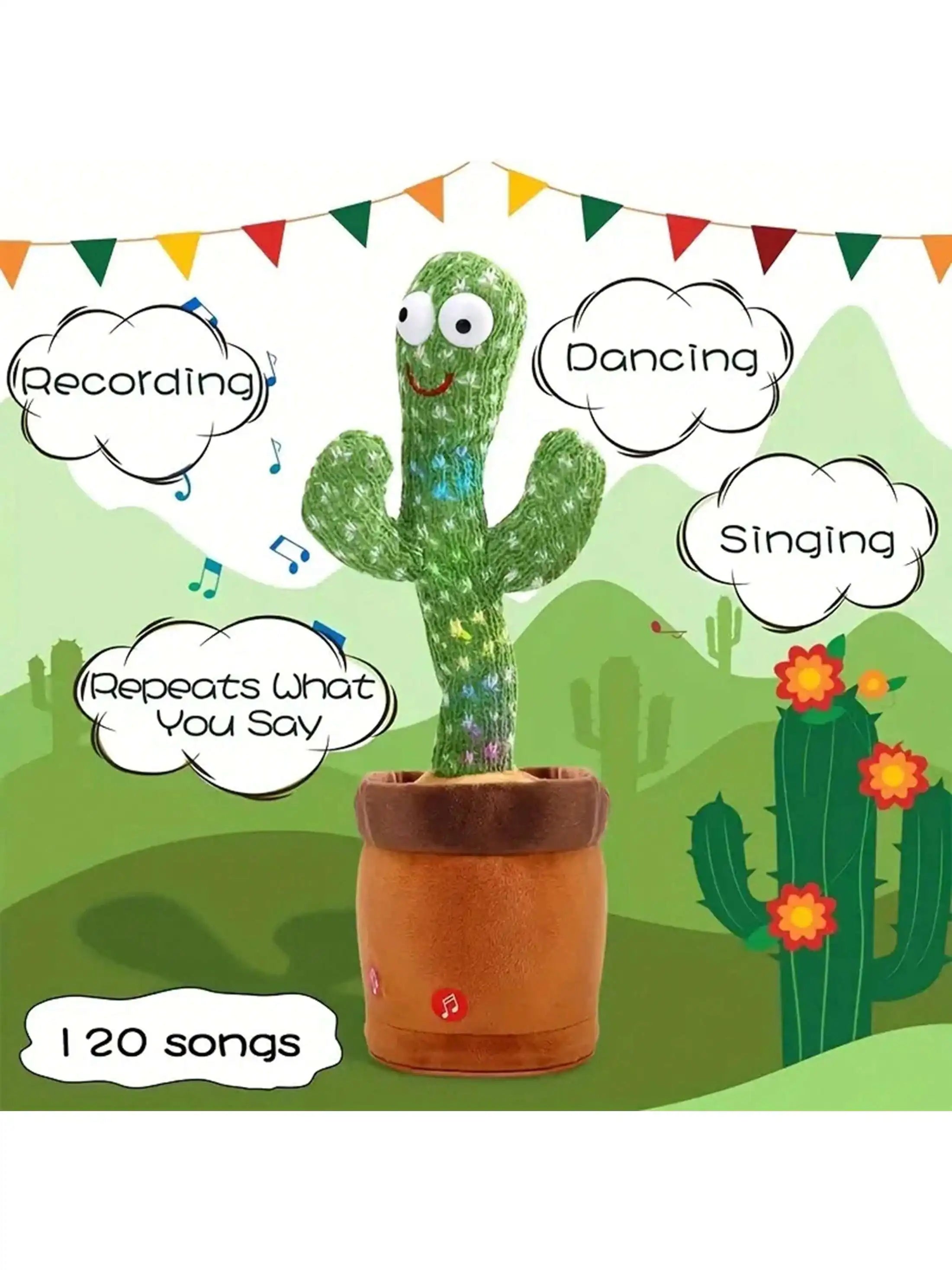 Dancing Talking Cactus Toys For Babys, Singing Mimicking - Azobay