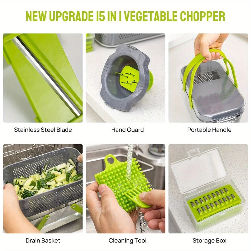 A Set Of 22-Piece Vegetable Cutter, Multifunctional Fruit Vegetable Cutter - Azobay