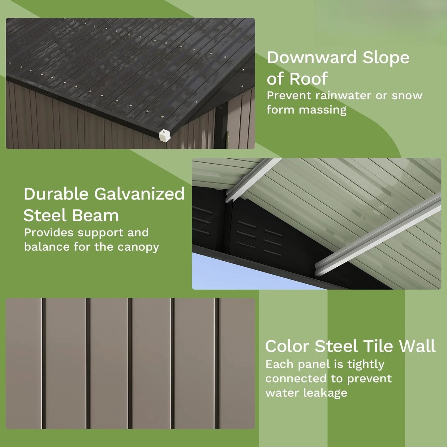 8x6 FT Outdoor Metal Storage Shed with Lockable Doors & Air Vents